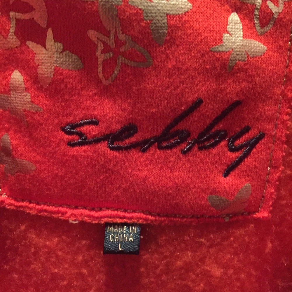 Orange sweatshirt pea coat - Picture 4 of 4